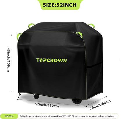 TOPCROWN Grill Cover for Outdoor Grill, Universal Fit 45"-75" BBQ Gas Grill Waterproof Anti-UV Oxford Fabric Windproof Design with Adjustable Straps, Fits Weber/Char-Broil/Nexgrill and More (52")