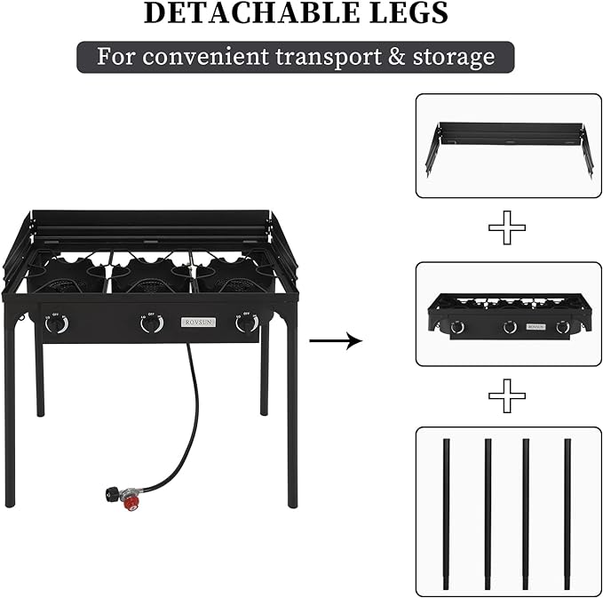 ROVSUN 2/3 Burner Outdoor Propane Gas Stove High Pressure Stand Cooker for Backyard Cooking Camping Home Brewing Canning Turkey Frying
