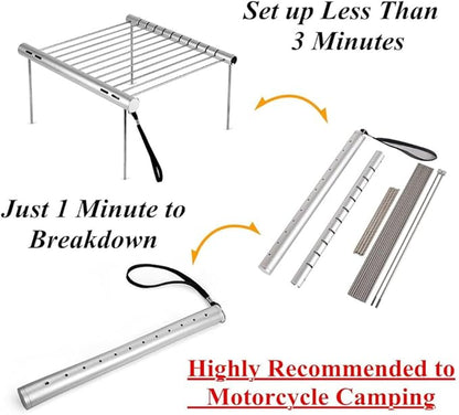 Stainless Steel Barbecue Grill, Collapsible Retractable Bbq Tool, Charcoal Grill for Outdoor Courtyard Picnic Camping