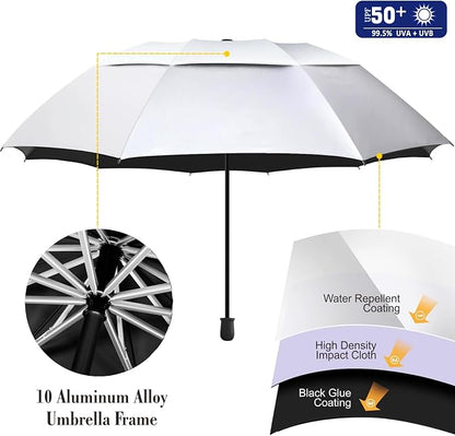 XLINGZA UPF 50+ Beach Umbrella with Adjustable Universal Clamp