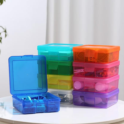 18 Pack Plastic Hobby Art Craft Organizer with Boxs | Transparent View,Stackable,Clear,Space-Saving,Durable,See Through,Plastic,,Dust Protection