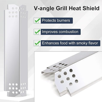 Criditpid Grill Replacement Parts for Nexgrill 720-0882A Gas Grill, Stainless Steel Grill Cooking Grate, Heat Plate, Burner Tube and Igniter for Nexgrill Evolution Infrared Plus 5-Burner Parts.