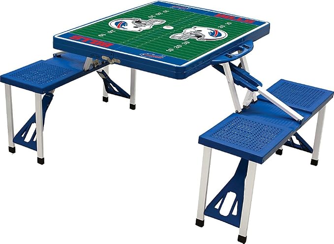 Picnic TIME NFL Football Field Folding Picnic Table, Camping Table, Outdoor Table with Umbrella Hole