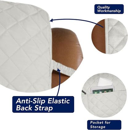 PureFit Reversible Recliner Chair Covers Couch Covers for Dogs, 28 in | Ivory/Ivory, Water Resistant Couch Protector, Washable Pet Couch Cover with Non Slip and Elastic Straps For Kids