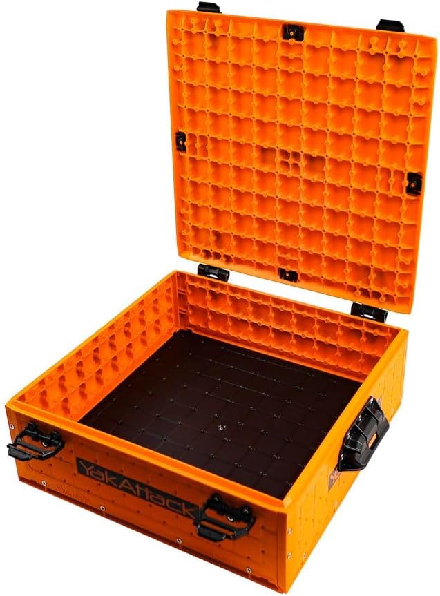 YakAttack ShortStak Solo Storage Box - Size & Color Options | Standalone Low-Profile Crate with Lid, Hinges & Latches | GridLoc Mounting Panels | Slider Feet for Under-Seat Use | Made in USA
