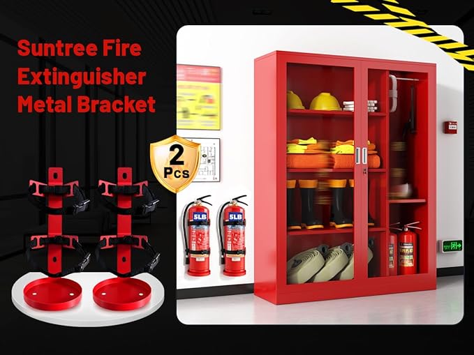 2 PCS Fire Extinguisher Wall Mount Bracket, Heavy Duty Quick Release Metal Holder for 5 lb Extinguishers
