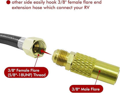 MENSI 3/8" Male Flare Converter Adapter for Coleman Roadtrip LXE Grill to Hook Up RV Propane Extension Hose Roadtrip Grill Series 9949 / 9949A and Some 9941， C001, 5010000743, 9942A5251