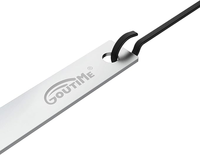 Goutime Kabob Skewers, 27 Inch,1 Inch Wide Stainless Steel Flat BBQ Barbecue Kebab Skewers,No-Wood Handle,for Persian,Brazilian,Koobideh Grilling,Set of 7 with Storage Bag