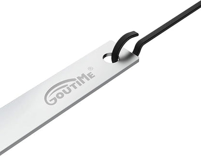 Goutime Kabob Skewers, 27 Inch,1 Inch Wide Stainless Steel Flat BBQ Barbecue Kebab Skewers,No-Wood Handle,for Persian,Brazilian,Koobideh Grilling,Set of 7 with Storage Bag