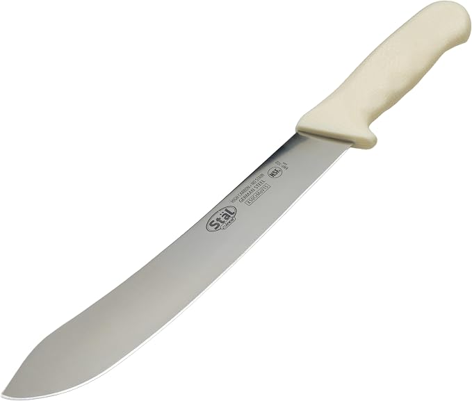 Winco 10" White Plastic Butcher Knife with Handle | High-carbon steel, Restaurant service