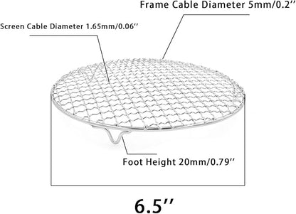 Barbecue Grill Net,BBQ Net for Grilling,Multi-Purpose SUS304 BBQ Grill Mesh, Round Barbecue Wire Rack,BBQ Grate/Steam Mesh for Outdoor Barbeque Camping Charbroil Backyards