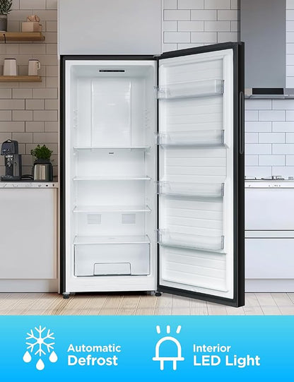 Commercial Cool 16.4 Cu. Ft. Convertible Freezer Refrigerator, Upright Fridge with Glass Shelves, Reversible Door, ENERGY STAR rated, Auto Defrost, CCUC1640GB, Black | Upright Fridge with Glass Shelves, Reversible Door, ENERGY STAR rated, Auto Defrost,...
