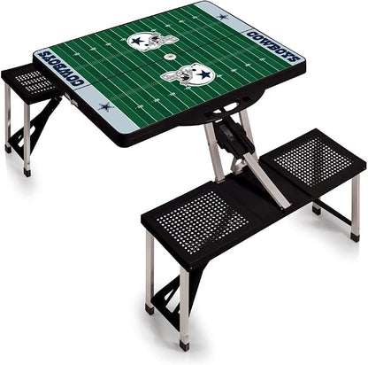 Picnic TIME NFL Football Field Folding Picnic Table, Camping Table, Outdoor Table with Umbrella Hole