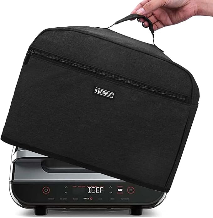 LEFOR·Z Dust Cover Compatible with Ninja FG551/DG551 Foodi Smart XL Grill and Accessories,Water Resistant Air Fryer Cover with 6 Storage Pockets,Black
