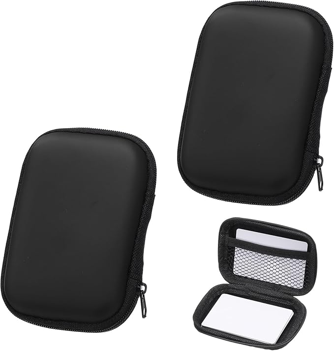 2Pcs Card Game Case, Soft Cloth Playing Waterproof Card Storage Travel Game Case Compatible for Outdoor Gaming Camping, Black