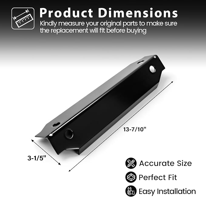 Utheer Grill Parts Heat Plates Replacement for Dyna-Glo DGC310CNP-D 3-Burner Propane Gas Grill, Porcelain Steel Heat Shield Tent Flavor Bars Flame Tamer Parts, 3 Pack