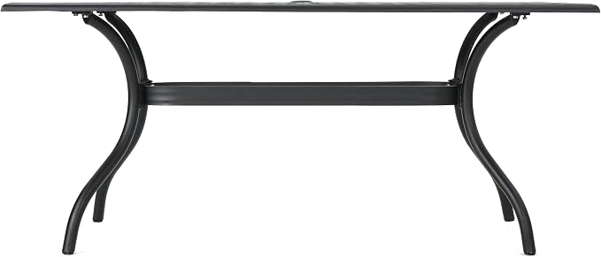 Christopher Knight Home Cayman Cast Aluminum Rectangle Table, Black Sand
