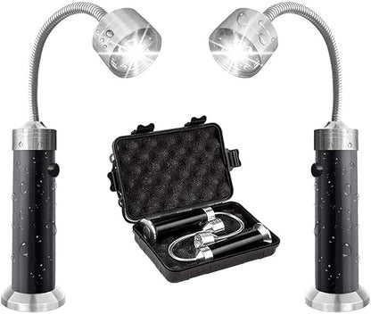 BBQ Grill Lights, Powerful Magnetic Base Super Bright BBQ Lights - LED 360 Degree Flexible Gooseneck with Storage Box for Outdoor Grill Lights BBQ Accessories 2 Pack