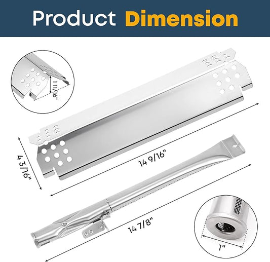 Nexgrill Replacement Parts for 720-0830H 720-0888 720-0888N-5 Burner Tubes 5 Heat Plates 5 Igniters Stainless Steel Kit