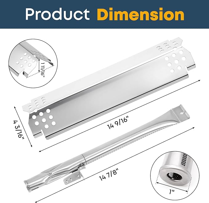 Grill Replacement Parts for Nexgrill 720-0830H,720-0888,720-0888N,720-0830D,720-0783E 4 Burner Tubes Compatible with Home Depot Nexgrill 4-Burner Gas Grills
