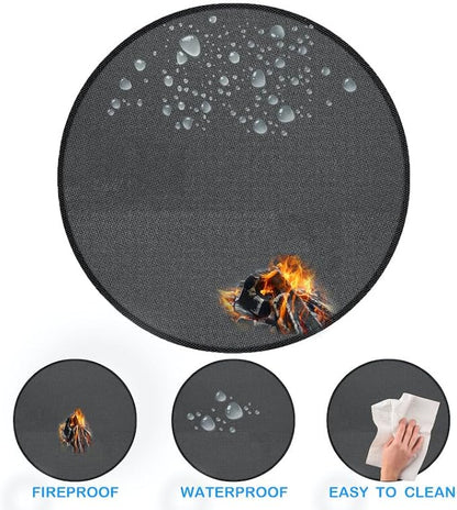 36" Round Fire Pit Mat, Under Grill Mat & Fireproof Mat Fire Pit Pad, Heat-Resistant Fireproof Mat for Outdoor Smoking and Camping, Protect The Deck, Patio, Lawn from Exploding Embers