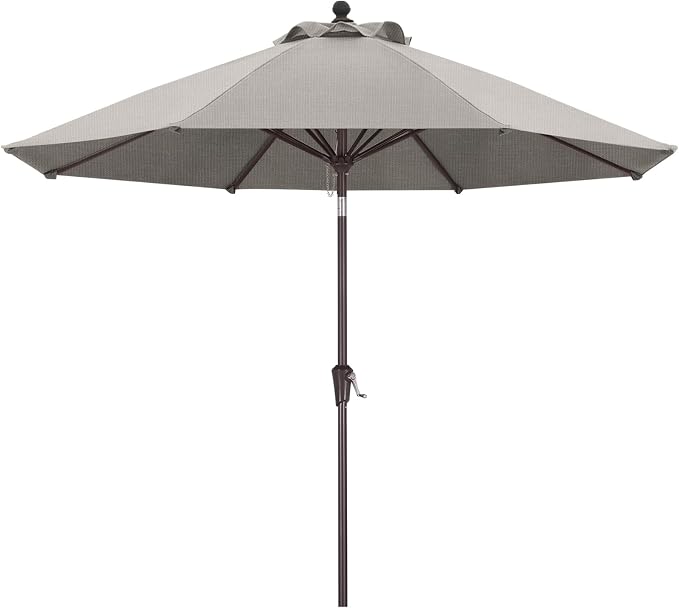 ABCCANOPY OLEFIN® 5-Year No Fading 9FT Outdoor Patio Umbrella(Beige) | Fade & UV Resistant Fabric,8 Fiberglass Ribs，Wind Vent，Crank Lift & Tilt,Outdoor Table Umbrella for Deck,Backyard,Yard