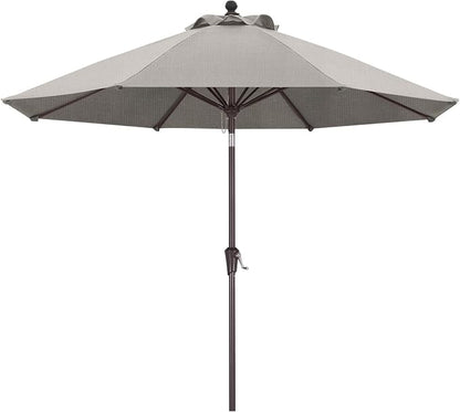 ABCCANOPY OLEFIN® 5-Year No Fading 9FT Outdoor Patio Umbrella(Beige) | Fade & UV Resistant Fabric,8 Fiberglass Ribs，Wind Vent，Crank Lift & Tilt,Outdoor Table Umbrella for Deck,Backyard,Yard