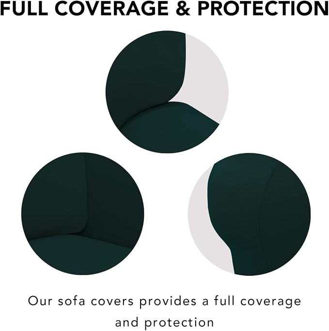 PureFit Stretch Couch Covers for Sofa Large Sofa Slipcovers Deep Teal | 1-Piece Sofa Cover Washable Soft Couch Protector, Couch Slipcover with Non Skid Foam and Elastic Bottom for Kids, Dogs