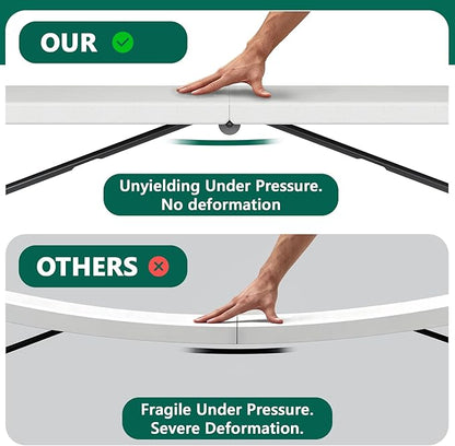 6FT Folding Table, Heavy Duty Plastic Fold-in-Half Utility Table with Handle, Portable Camping Picnic Table with Steel Legs for Indoor Outdoor Party, Dining, White,2 Pack