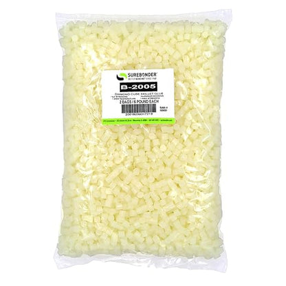 Surebonder B-2005 Less Stringing Skillet Glue Cube Pellets for Crafts and Floral Projects, 5 lb Bag, Use in Surebonder Glue Skillets, Cream Color