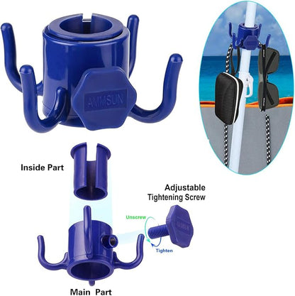 AMMSUN Beach Umbrella sand Anchor Stand Holder Heavy Duty and umbrellas hanging hook, Universal One Size Fits Most Beach Umbrella| Safe Stand for Strong Winds Portable Beach Accessories