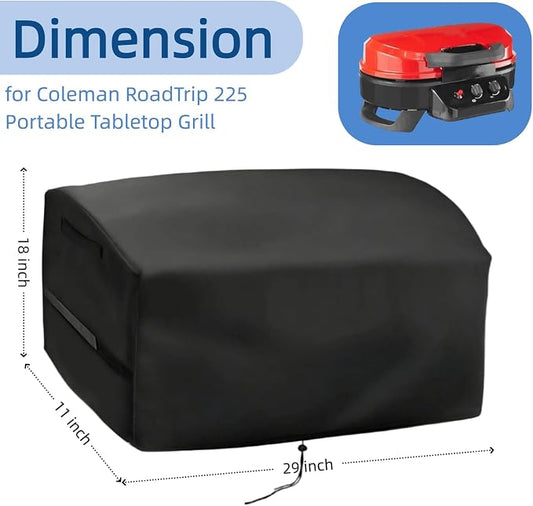 29 Inch Mini Grill Cover for Coleman Roadtrip 225 Portable Tabletop Grill | 29x11x18,Waterproof Dustproof Heavy Duty Oxford Fabric,for Coleman RoadTrip 225 Portable Tabletop 2-Burner Gas Grill