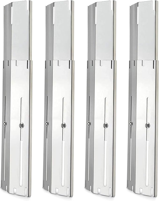 Universal Grill Heat Plates Heat Tents Heat Shields for Gas Grill, Adjustable Barbecue BBQ Grill Flame Tamers Burner Covers Heat Deflectors, Stainless Steel Gas Grill Replacement Parts, 4-Pack