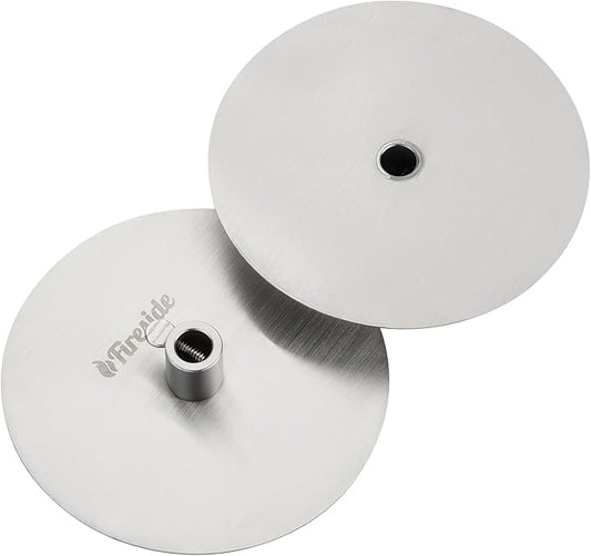TURBRO Universal Grill Rotisserie Gyros Disc, 304 Stainless Steel, Fits 1/2” or 3/8" Hexagon, 3/8" or 5/16" Square Spit Rods, Compatible with Most Grills, for Outdoor BBQ, Set of 2 Discs