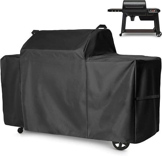 Grill Cover for Traeger Woodridge Pro Grill & Woodridge Elite Grill, 600D Heavy Duty Waterproof Full Length Cover, BAC776 for Traeger TFB97JLH TFC97XLH, Outdoor Pellet Grill Accessory