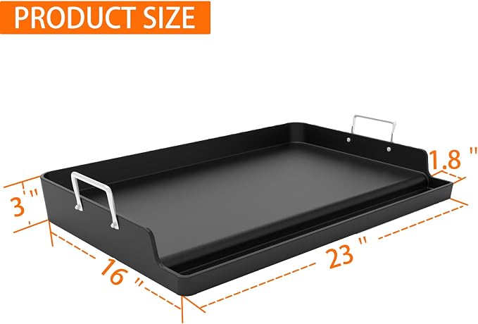 COZEER Cast Iron Griddle 23＂×16＂×3＂, Thickened Griddle for Gas Grill | Universal, Muti-Purpose, Pre-Seasoned, Upgrated, for Camping, Tailgating, Paties