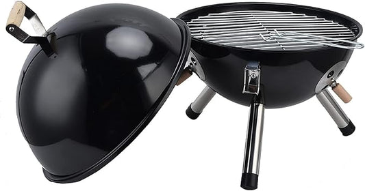 Tyenaza Charcoal Grill, Portable Spherical Grill with 3-Point Locking Lid for Heat Preservation, Dual Venting System