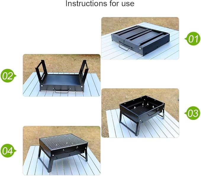 Portable BBQ Grill Charcoal Grill Outdoor Foldable BBQ Grill Desktop Grill Used for Outdoor Picnic Garden campping and Barbecue Party