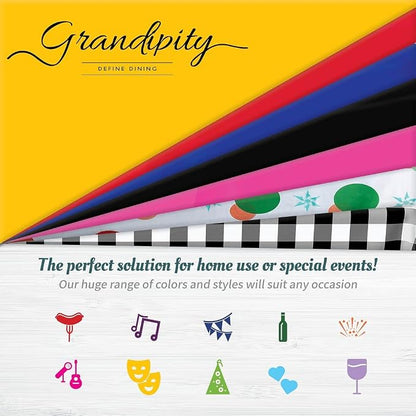 Grandipity 12 Pack Premium Disposable Plastic Tablecloth 54 Inch. x 108 Inch. Decorative Rectangle Table Cover - Beige