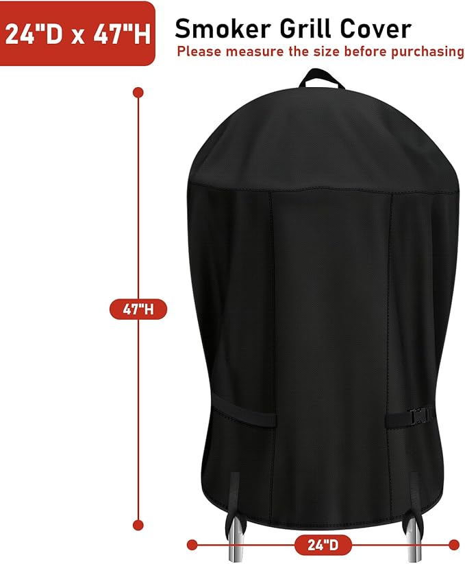 Smoker Grill Cover for Weber Smokey 22 inch,Waterproof Heavy Duty Charcoal Smoker Cover,Round Grill Cover for Most Charcoal Grill