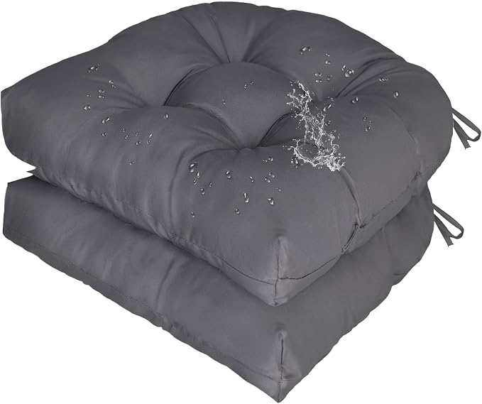 Gnostik Outdoor Indoor Floral Seat Cushions 18.6"X18.6" Waterproof Patio Chair Pads for Porch, Dining, Garden, Balcony, Office Set of 2