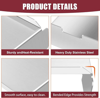 Heavy Duty Stainless Steel Pit Boss Heat Baffle Diffuser and Flame Tamer Replacement for Pit Boss 700 820 850 1000 1150 1250 1300 1600 Series Pellet Smokers, Drip Pan Heat Deflector Grill Accessories