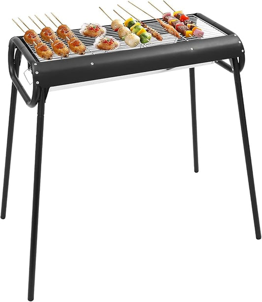 Portable Charcoal Grill, Outdoor BBQ Grill with Storage Bag, Portable BBQ Griddle, ‎Free Standing Large Grills for Camping, Picnic, Gatherings, Party
