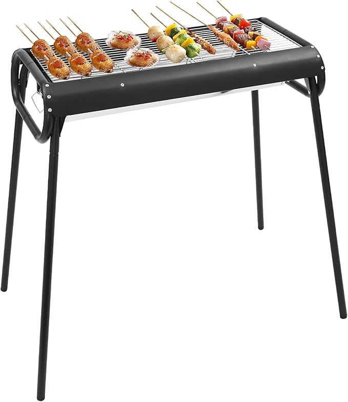 DYRABREST Portable Charcoal Grills Stainless Steel Folding Barbecue Grill Camping Kabob Grill Large Outdoor BBQ Grill with Storage Bag for Cooking Camping Garden Backyard Party