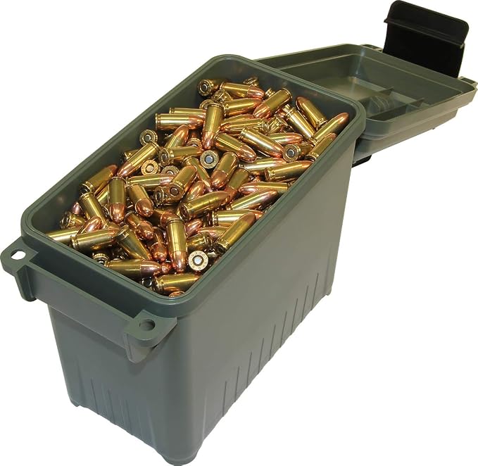 MTM AC15-11 Ammo Can Mini for Bulk Ammo, Water-Resistant Seal, Double Padlock Tabs, 12-Pound Capacity, USA Made, Forest Green