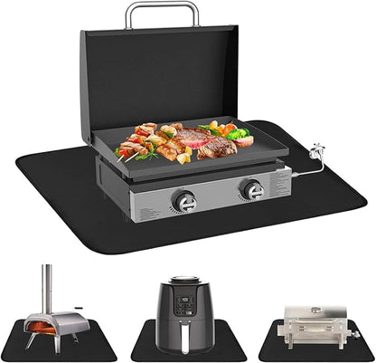 24x31in Heat Resistant Grill Mats for Outdoor Grill 17in & 22in Blackstone Griddle to Protect Your Prep Table and Outdoor Grill Table - Fire Proof & Water Proof & Oil Proof BBQ Mat