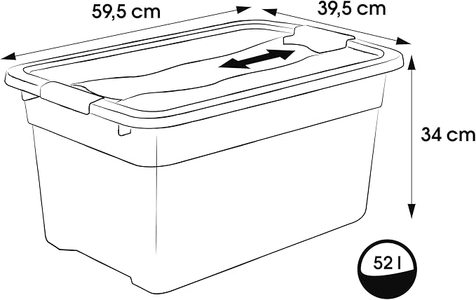 OKT Solido Box Plastic Graphite, Plastic, Graphite, 52 L