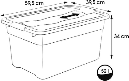 OKT Solido Box Plastic Graphite, Plastic, Graphite, 52 L