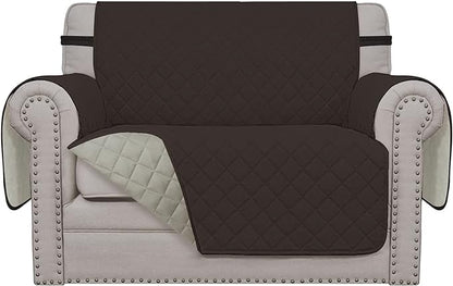Easy-Going Oversized Chair Sofa Slipcover Reversible Sofa Cover Water Resistant Couch Cover Furniture Protector Cover with Elastic Straps for Pets Dog (Oversized Chair, Chocolate/Beige) | Machine Washable Slipcover For Dogs, Water Resistant Furniture M...