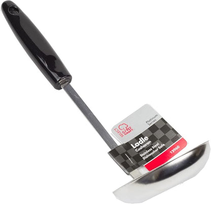 Chef Craft Select Cooking Ladle, 11.5 inch, Stainless Steel/Black (Pack of 2)